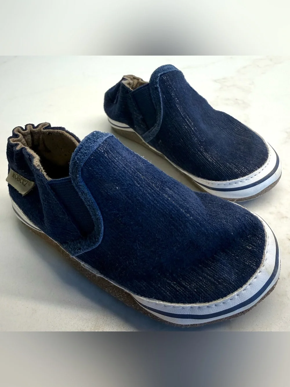 Robeez 12-18M Shoe Bundle | Gray Sneakers & Navy Slip-Ons
